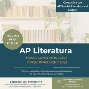 AP Spanish Literature Classroom Posters | 6 Curriculum Themes | Key Concepts | Essential Questions | Spanish