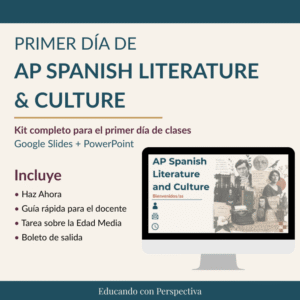 Primer día de AP Spanish Literature | Kit completo | Google Slides